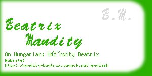 beatrix mandity business card